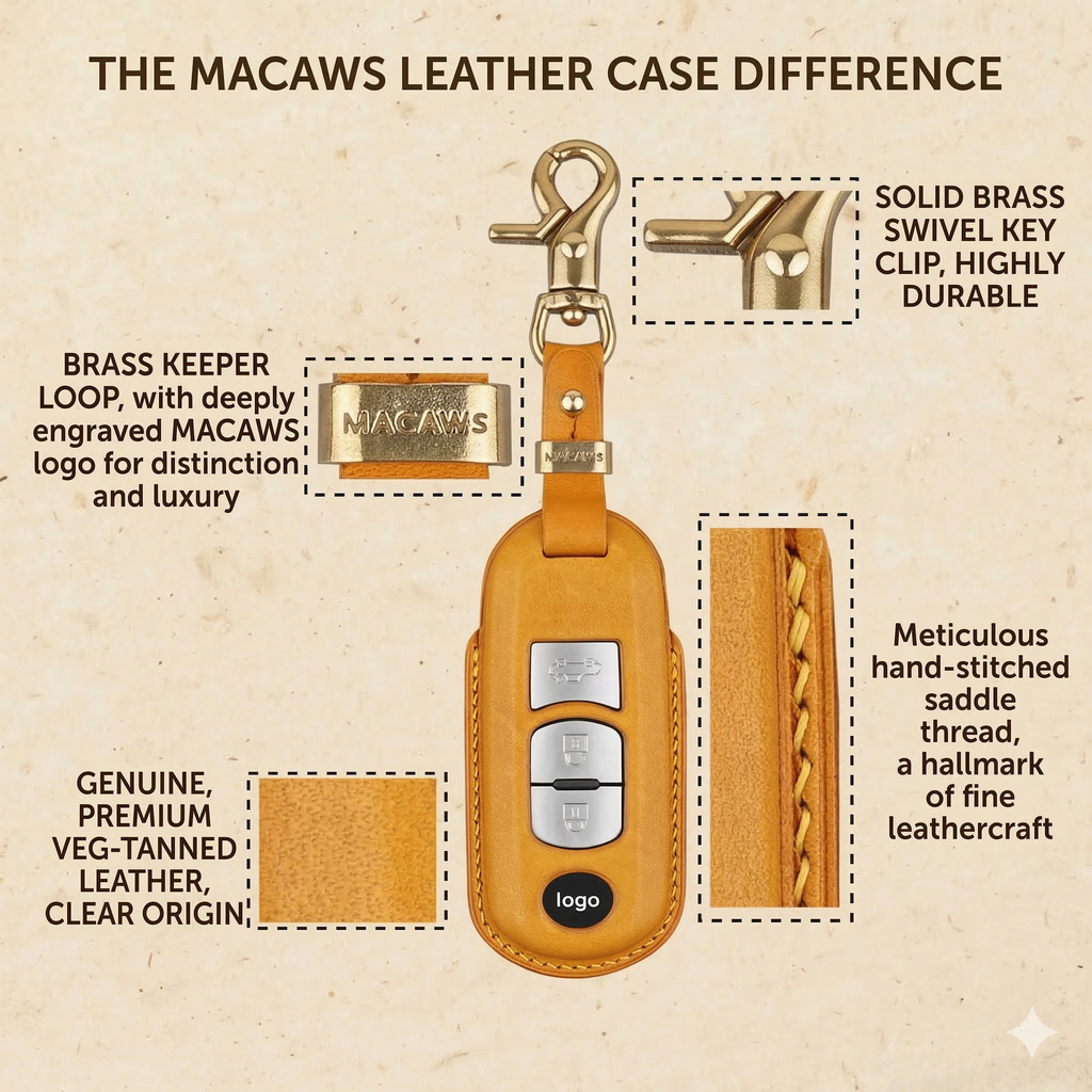 BMW Car Key Case - Italian Buttero Cowhide Leather