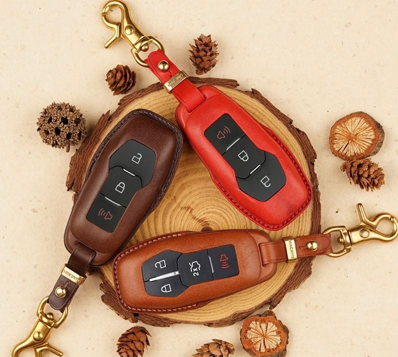 Ford Car Key Case - Italian Buttero Cowhide Leather