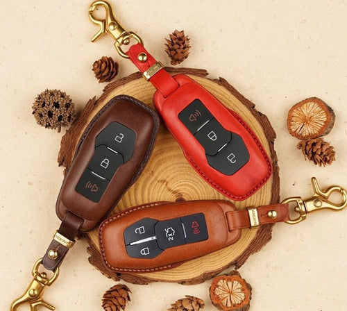 Ford Car Key Case - Italian Buttero Cowhide Leather