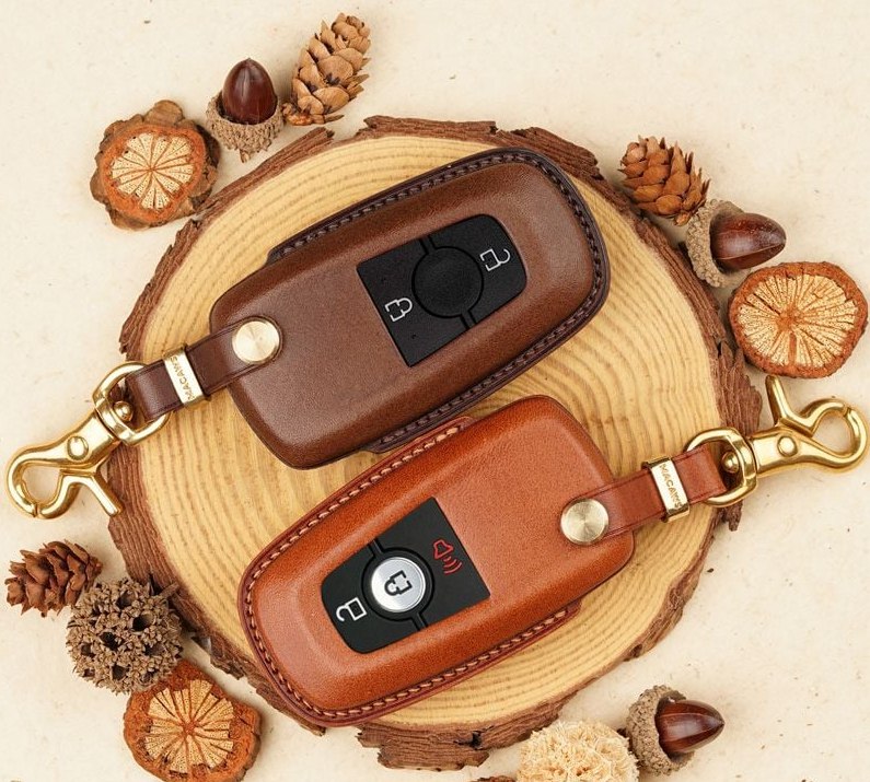 Ford Car Key Case - Italian Buttero Cowhide Leather